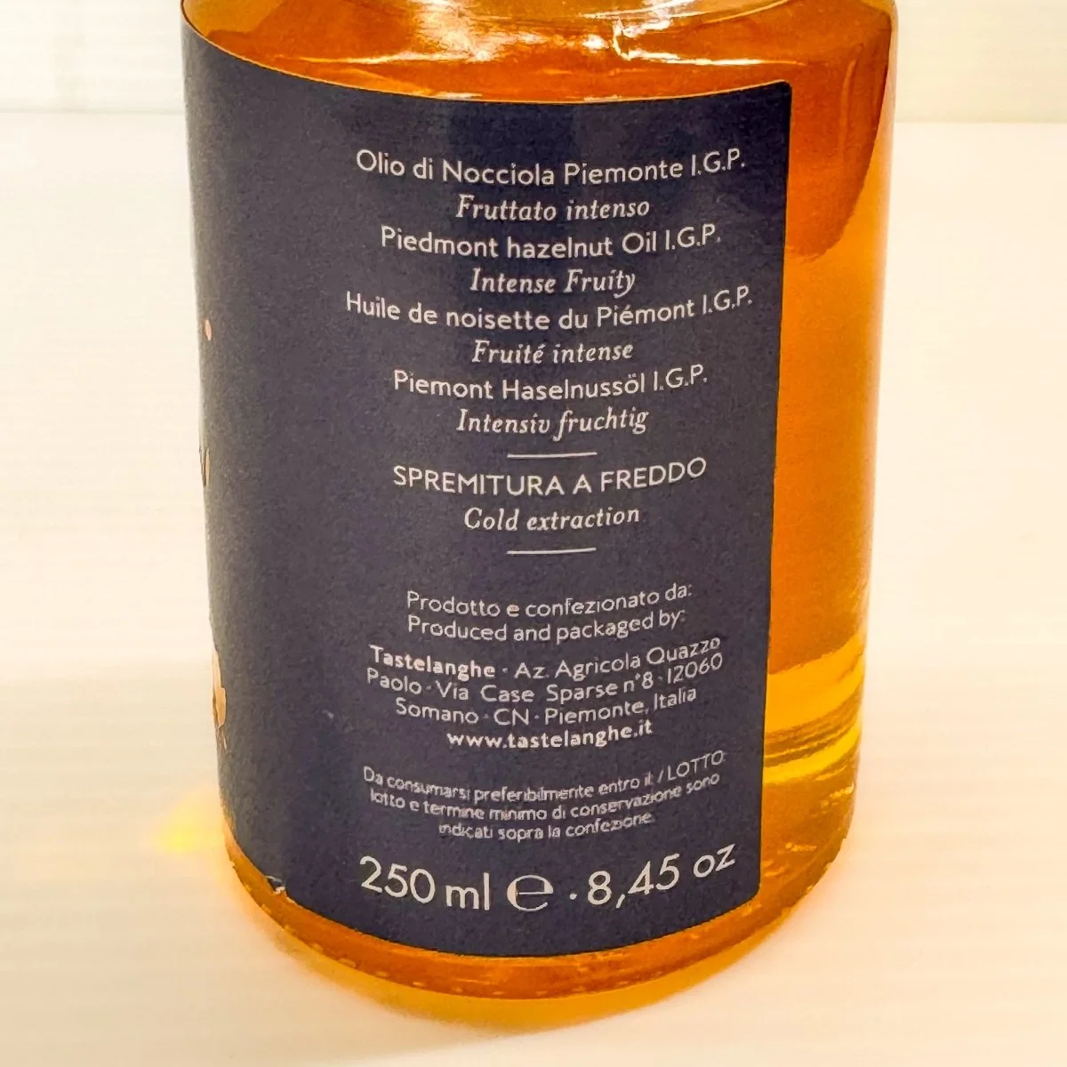 Olio di Nocciola Piemonte IGP "Langhe" (Hazelnut Oil) - Image 2